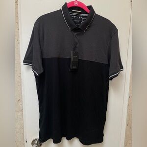 Denim & Flower Two-Tone Grey and Black Polo